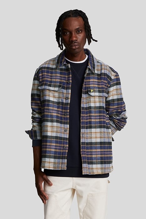 CHECK FLANNEL OVERSHIRT DARK NAVY/ CHALK 1