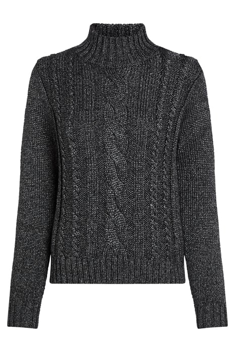 SPARKLE YARN CABLE KNIT CHARCOAL 1