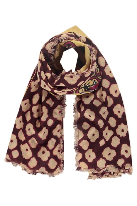 SCARF FLOWER MIX RED GRAPE 1