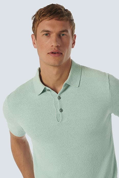 PULLOVER SHORT SLEEVE POLO SOLID RELIEF KNIT MINT 6