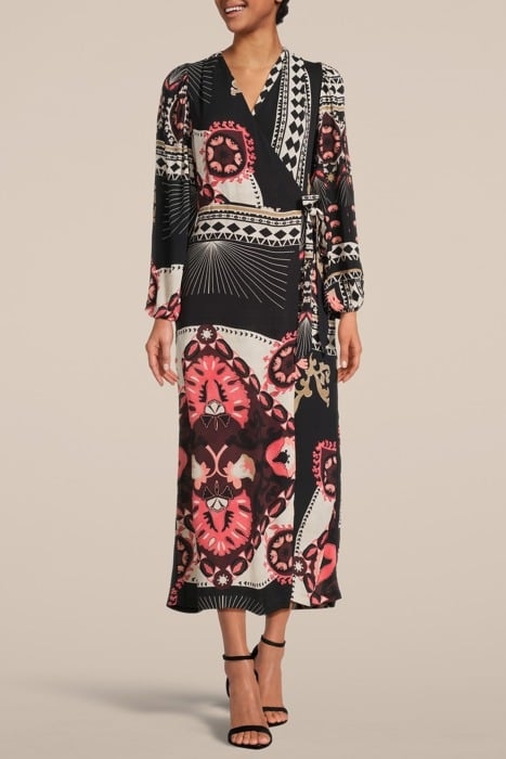 DRESS SCARF PRINT BLACK 1