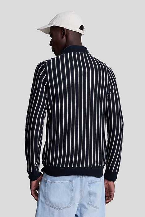 VERTICAL STRIPE CREW NECK JUMPER DARK NAVY 2