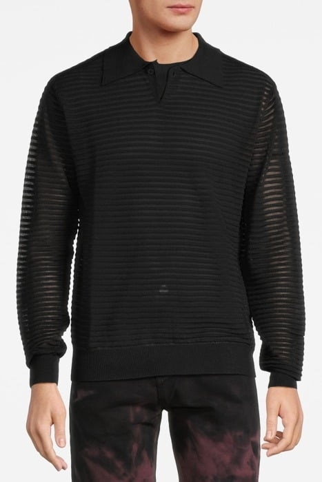 WINNIE NEW YORK – WOVEN SILK POLO BLACK 1