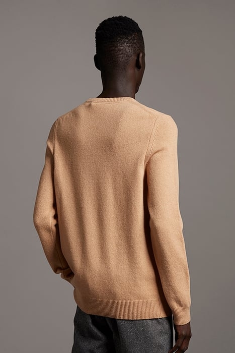 CREW NECK LAMBSWOOL BLEND JUMPER TAN MARL 2