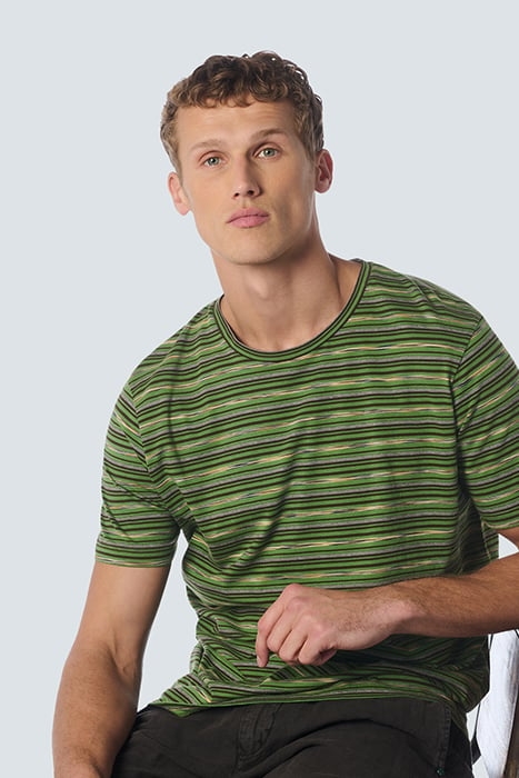 T-SHIRT CREWNECK MULTI COLOURED STRIPES GREEN 6