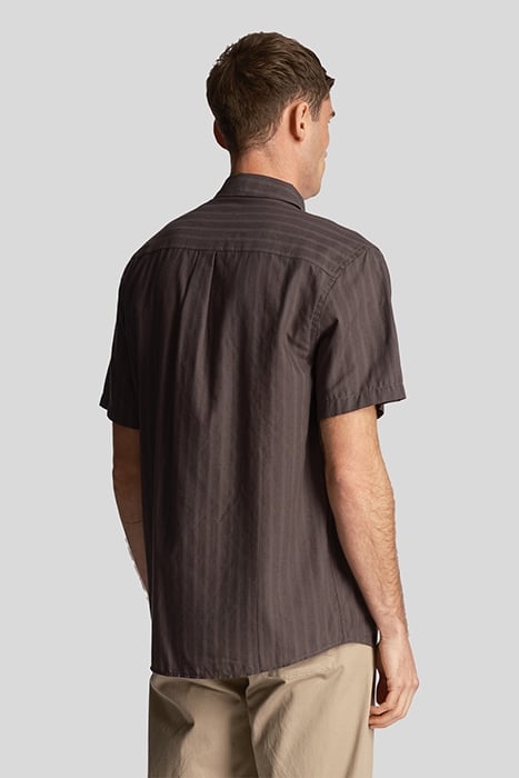 TEXTURED STRIPE SHORT SLEEVE SHIRT GUNMETAL 2