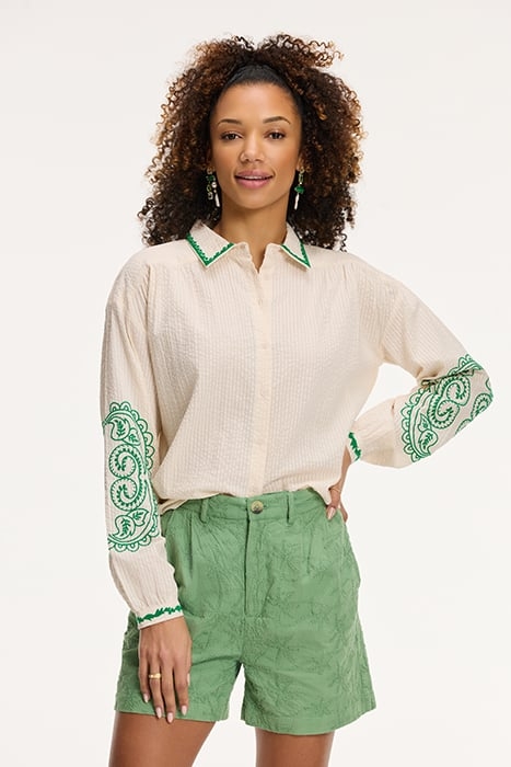 LADIES ELODIE BLOUSE SEERSUCKER KIT WHITE 1