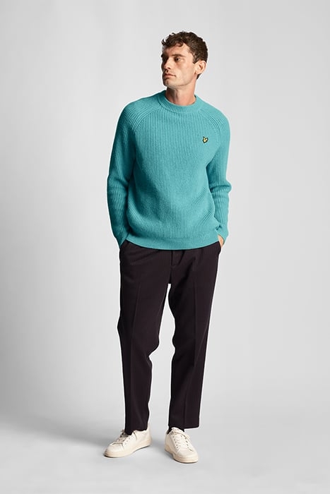 SHAKER STITCH MOCK NECK JUMPER ALPINE SKY 3