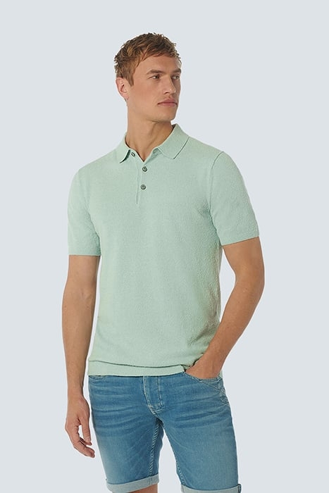 PULLOVER SHORT SLEEVE POLO SOLID RELIEF KNIT MINT 1