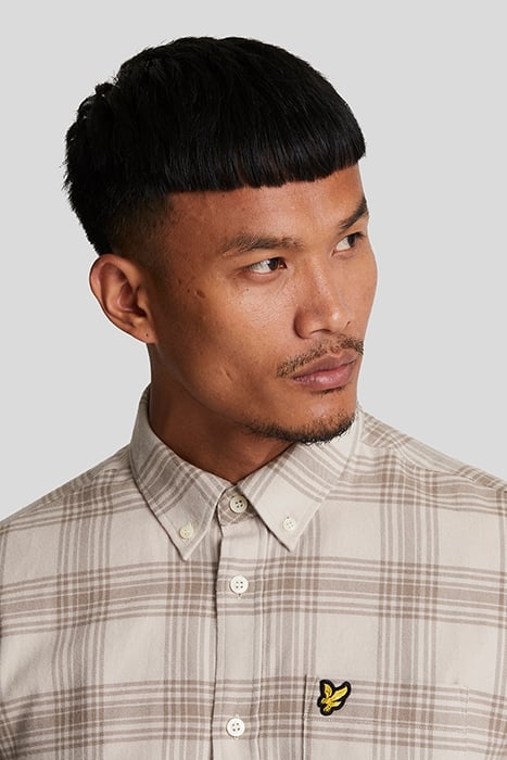 TONAL CHECK FLANNEL SHIRT LIGHT MIST/ HERITAGE TAUPE 5