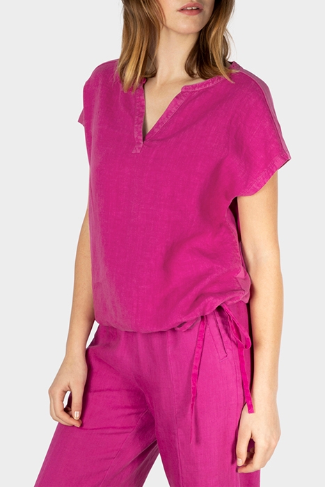 BLOUSE WOVEN CAP SLEEVES FESTIVAL FUCHSIA 1