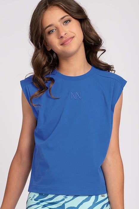 PLEAT T-SHIRT NAUTICAL BLUE 1