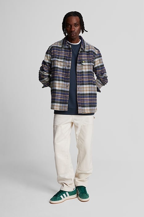 CHECK FLANNEL OVERSHIRT DARK NAVY/ CHALK 3