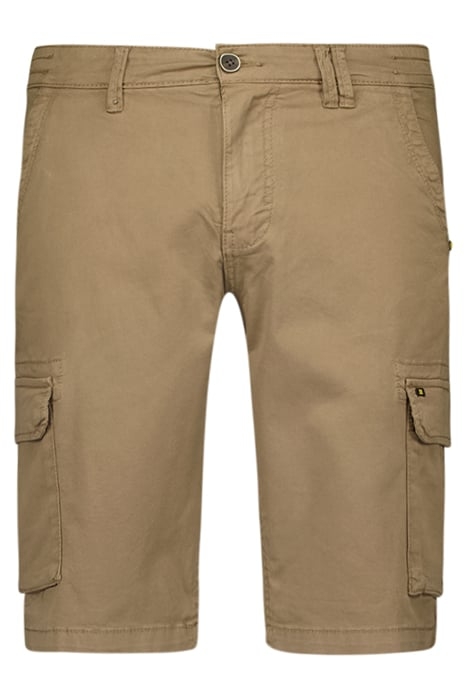 SHORT CARGO GARMENT DYED + STONE WASHED STRETCH ALMOND 4