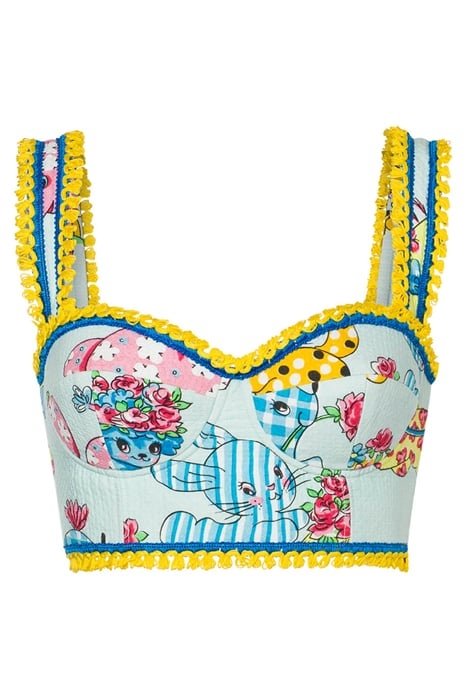 CALICO ANIMALS PIQUE BRALETTE BLUE 3