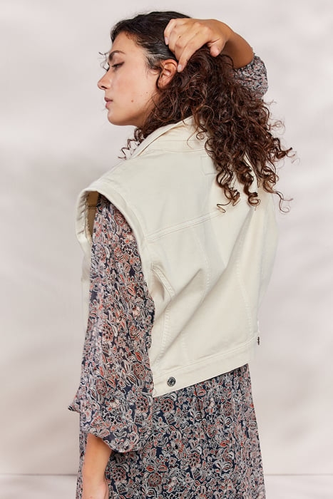 DENIM GILET COMFI COTTON TWILL IVORY 4