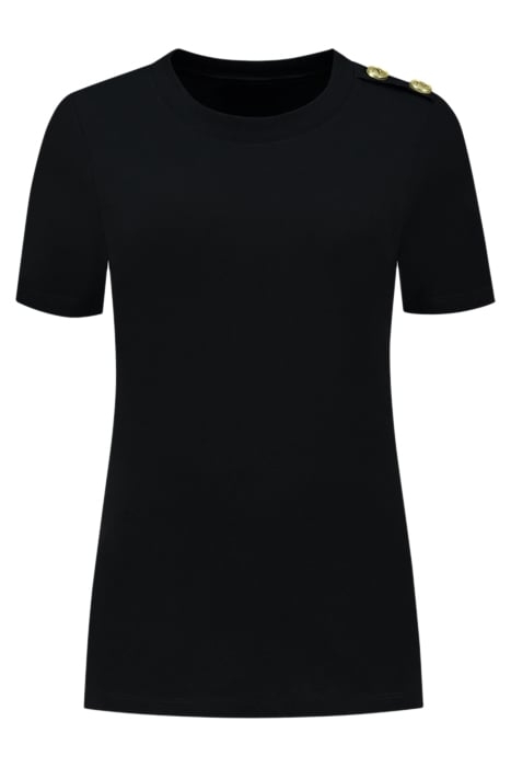BUTTON T-SHIRT BLACK 1