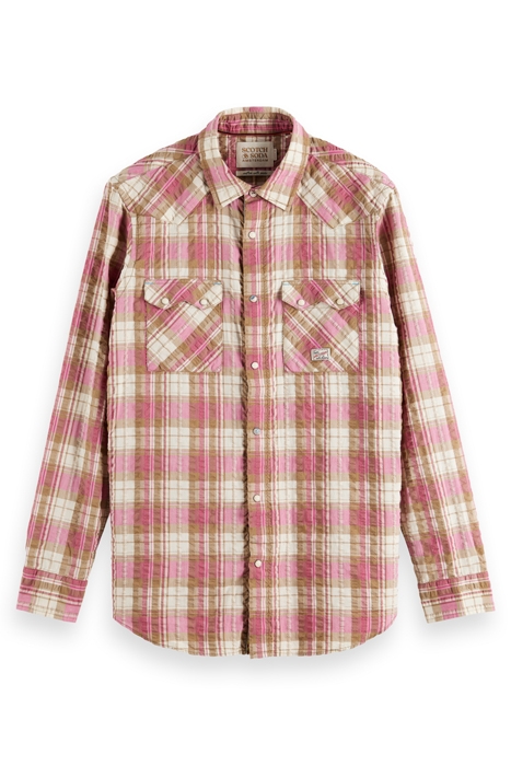 WESTERN CHECK SHIRT TAUPE BERRY CHECK 4