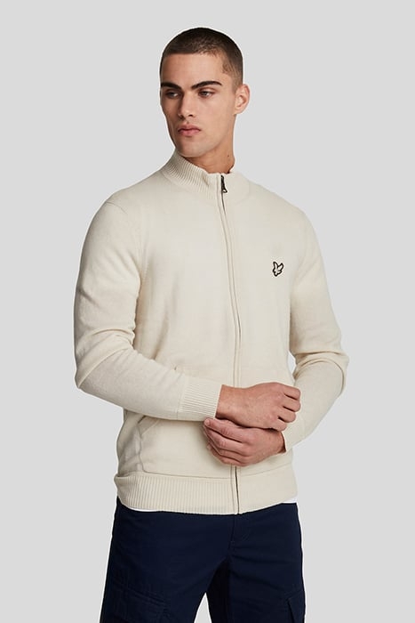 CASHMERE BLEND ZIP THROUGH JUMPER DISCOVERY KHAKI 1