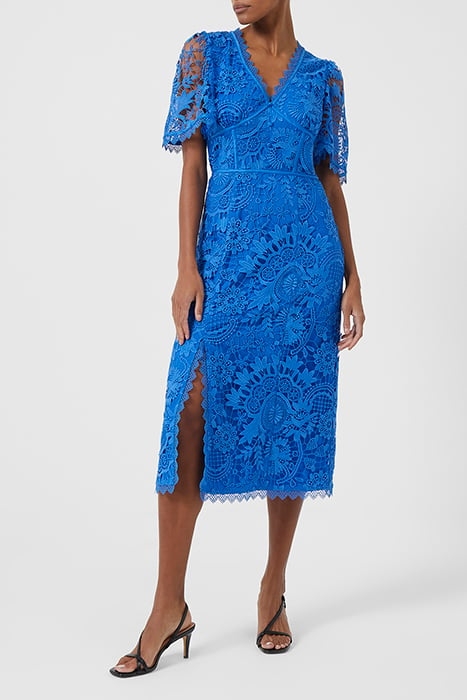 FAYE HEATHER LACE MIDI DRESS BLUE 1