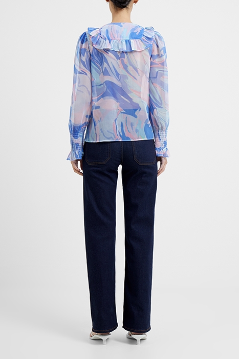 DALLA RECY HALLIE LS V NK TOP BAJA BLUE 3