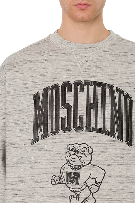 MOSCHINO VARSITY COTTON SWEATSHIRT GREY 4