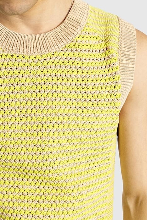 WALES BONNER – UNITY SWEATER VEST LIME/BEIGE 4