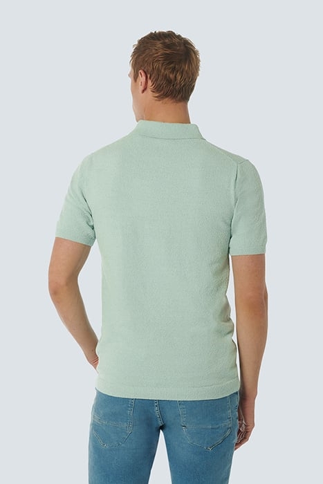 PULLOVER SHORT SLEEVE POLO SOLID RELIEF KNIT MINT 2