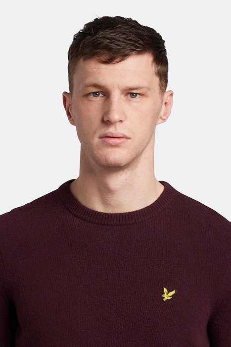 CREW NECK LAMBSWOOL BLEND JUMPER BURGUNDY MARL 5