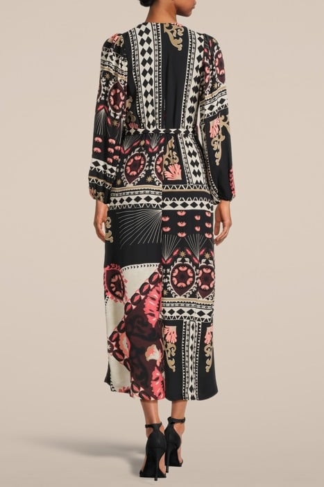 DRESS SCARF PRINT BLACK 2