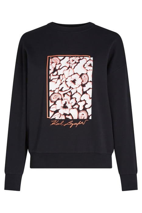 FLORAL PRINT SWEAT BLACK 1