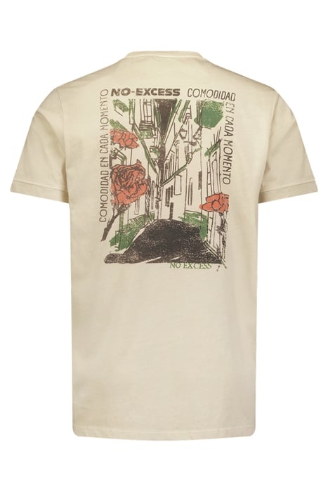 T-SHIRT CREWNECK PLACED PRINTS GARMENT DYED SLUB CEMENT 5