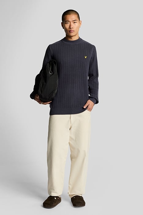 RIBBED MOCK NECK JUMPER NAVY NIGHT 3