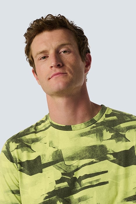 T-SHIRT CREWNECK ALLOVER PRINTED GARMENT DYED LIME 6