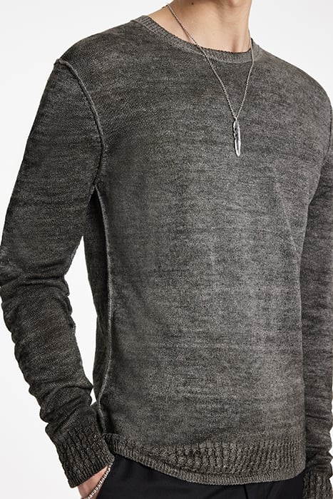 LUZ EASY FIT CREWNECK WITH REVERSE JERSE CHARCOAL 3