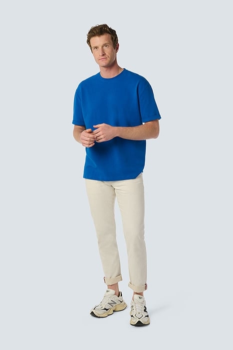 T-SHIRT CREWNECK SOLID JACQUARD COBALT 3