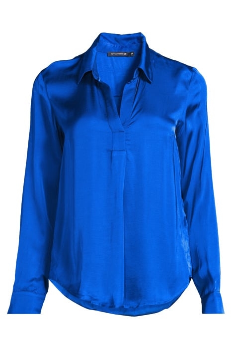 BLUE UNI SATIN BLOUSE LONG SLEEVES BLUE 3