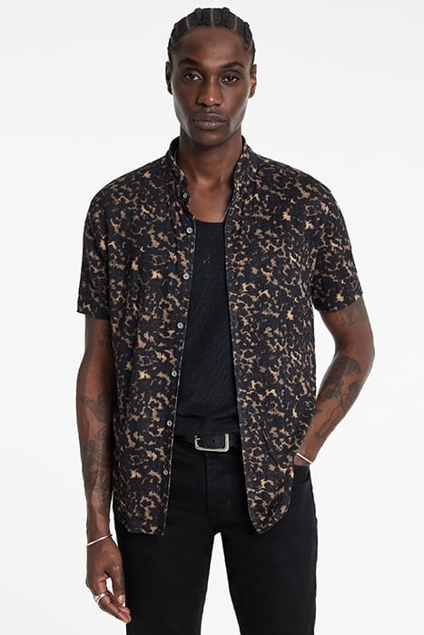 FLOREZ REGULAR FIT SS STAND COLLAR SHIRT SOIL 1