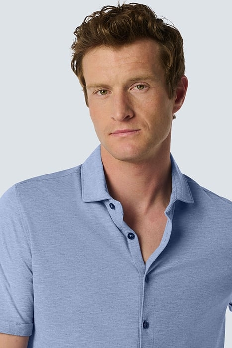 SHIRT SHORT SLEEVE JERSEY STRETCH MELANGE COBALT 6