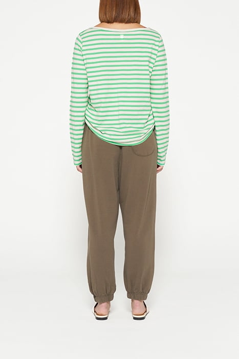 LONGSLEEVE TEE STRIPES ECRU/APPLE GREEN 2