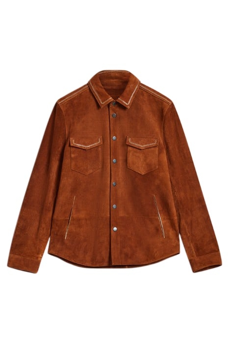 SHIRT JACKET WITH CHAIN DETAILS FLAP PAT NUTMEG 1