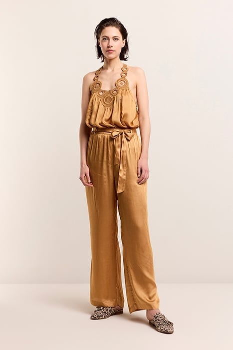 PANTS SOLID SATIN SOFT CAMEL 1