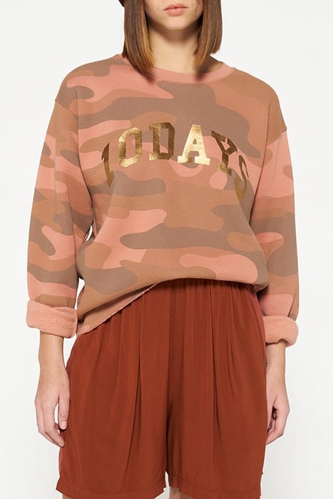 STATEMENT SWEATER CAMO SADDLE BROWN 1