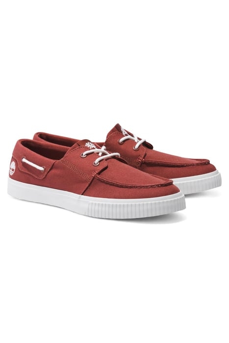 MYLO BAY LOW LACE UP SNEAKER DARK RED CANVAS 2