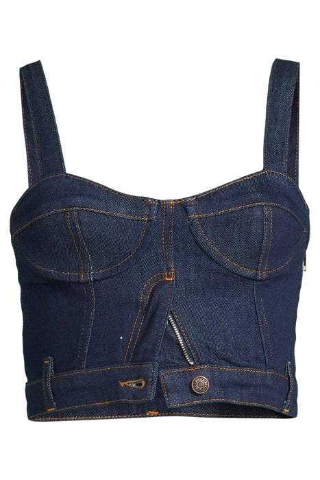 STRETCH DENIM CROP TOP BLUE 3