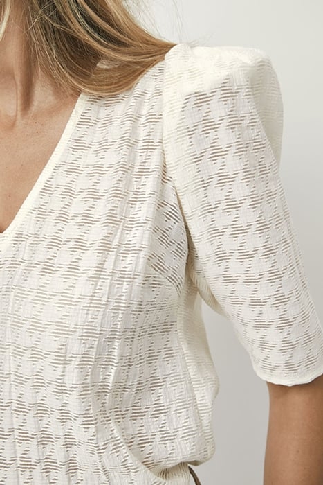 POMONA DETAILED V-NECK TOP BUTTER CREAM 4