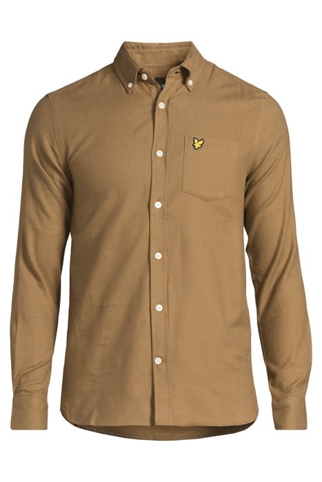 PLAIN FLANNEL SHIRT LINDEN KHAKI 3