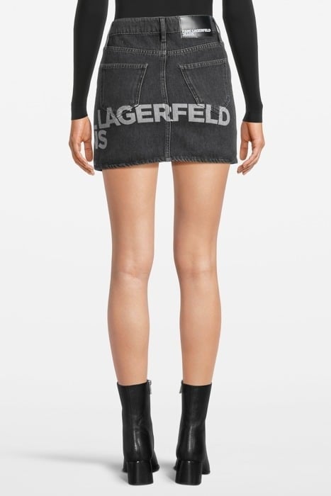 KLJ DENIM MINI SKIRT LOGO WASHED LIGHT GREY 2