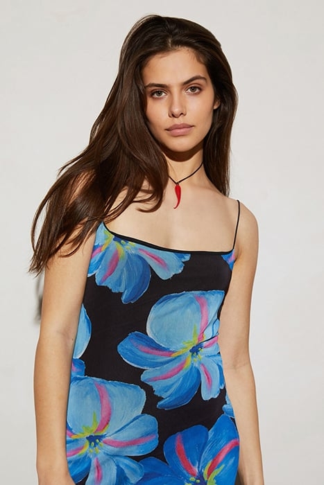 SOPHIA SPAGHETTI MESH DRESS BLUE 3