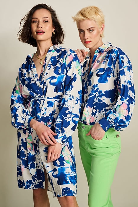 DRESS - CRANE BIRDS BLUE 7